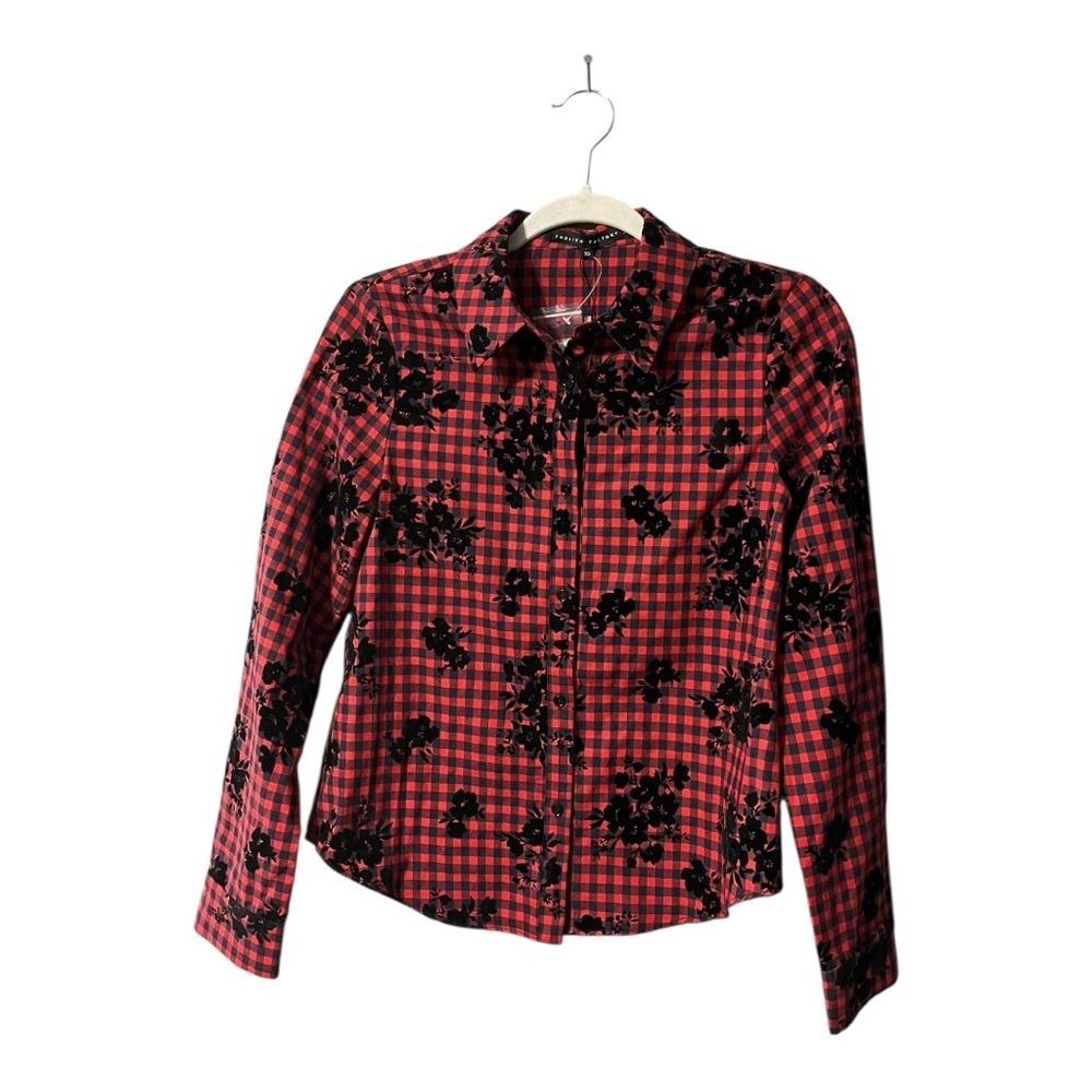English Factory Gingham and Floral Blouse - Picture 2 of 7